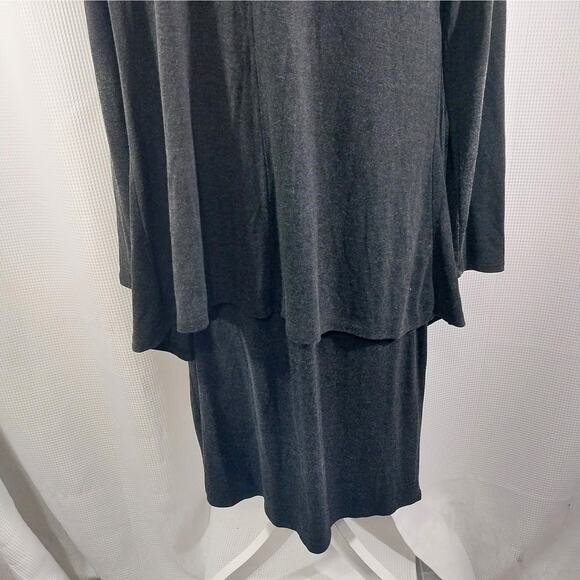 JONES NEW YORK! CHARCOAL GRAY JERSEY 1PC SWEATER AND MIDI DRESS, ATTACHED! SZ 10 - Picture 7 of 9